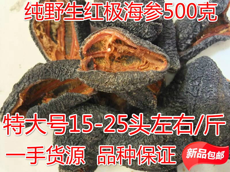 9年特大号土耳其加拿大进口带筋红极北极海参南美海参叶瓜参500克