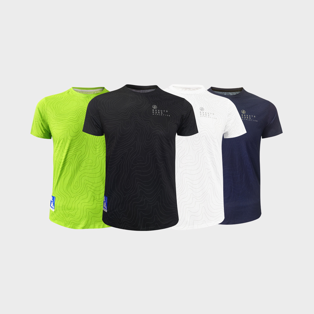 背斯途旋超薄速干多孔除臭轻风洞健身跑步马拉松越野男女短袖T恤