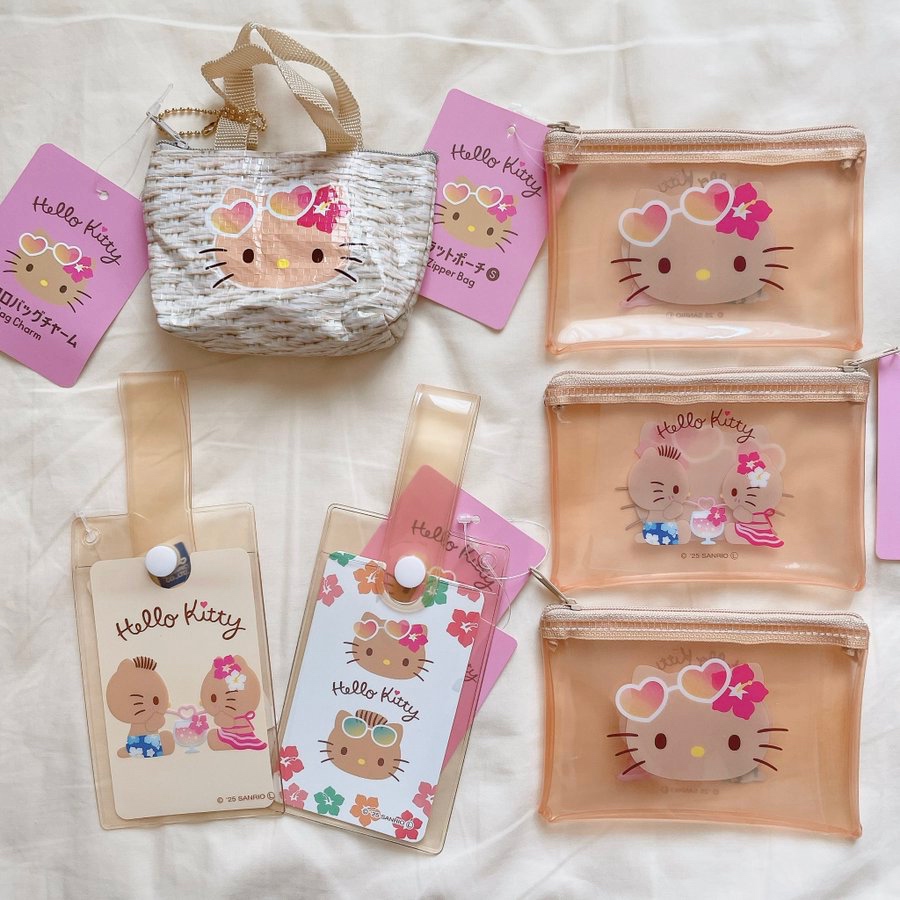 刷到了可爱 快乐！日本正品 采购夏日黑皮kitty 周边收纳包 挂件