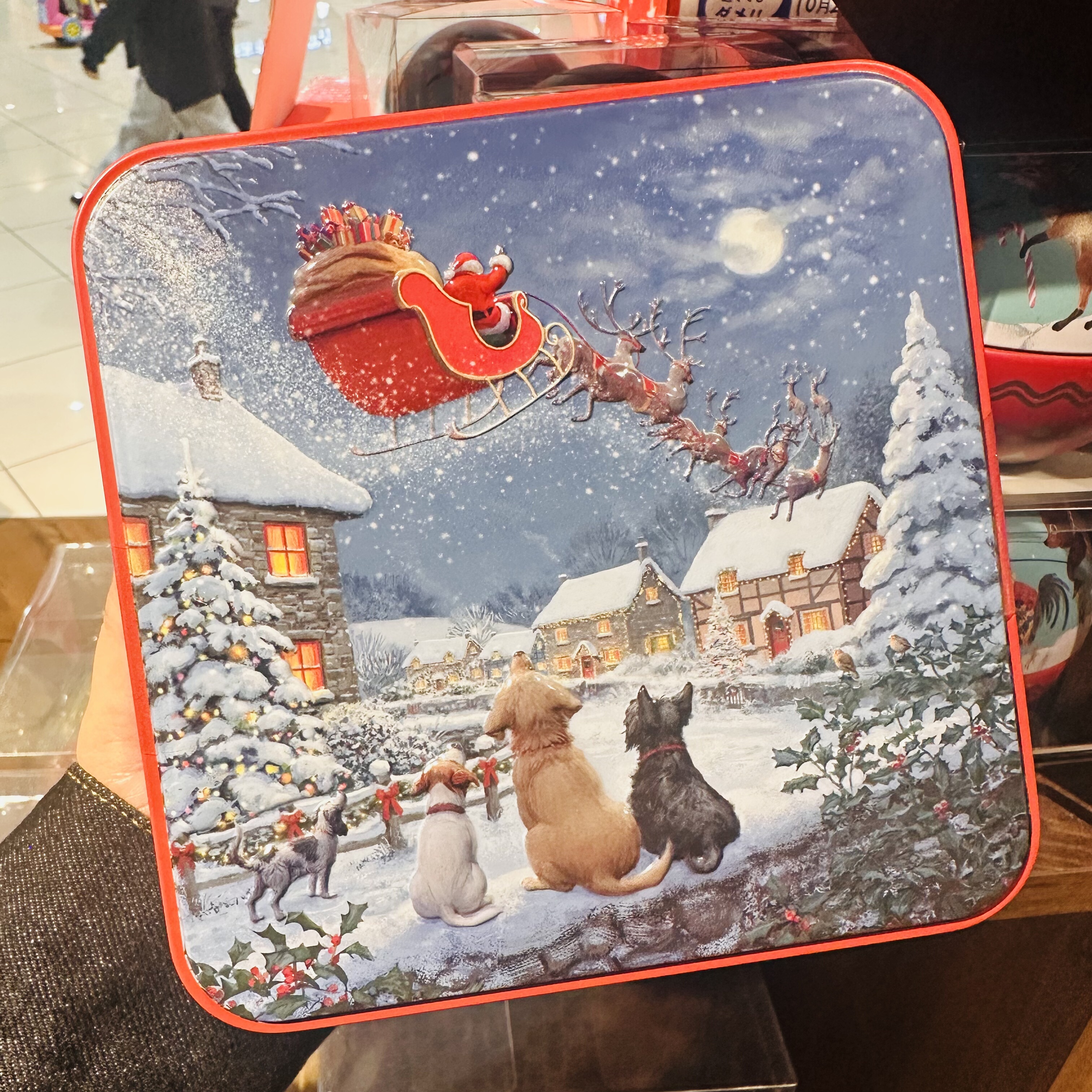 【圣诞节限定】日本kaldi 饼干雪橇圣诞老人铁罐铁盒