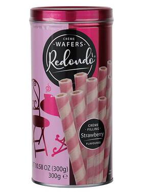 日本 kaldi 威化蛋卷 草莓味铁罐 300g