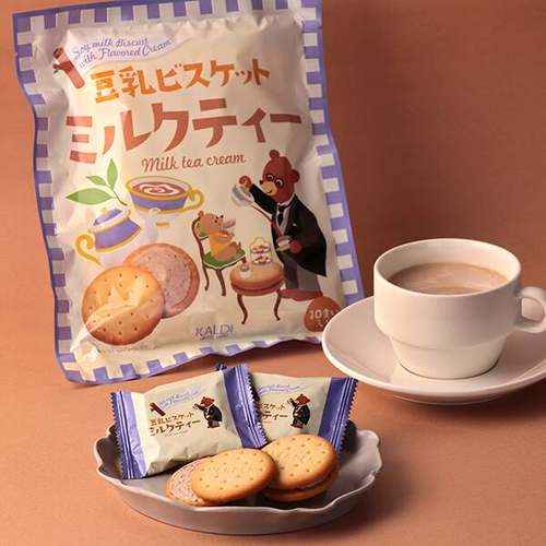 日本 KALDI 限定樱花豆乳夹心饼干 原味西瓜开心果饼干罐
