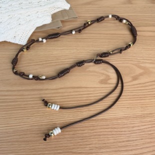 25秋冬美式 短裙 复古手编蜡绳腰链腰绳y2k街头穿搭细腰带配低腰裤