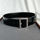 女式 简约针扣百搭腰封收腰搭配呢大衣羽绒服二层牛皮ROW风宽腰带