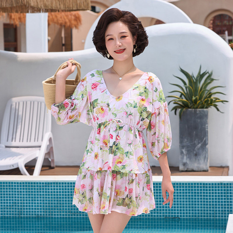 胖MM分体两件套游泳衣女