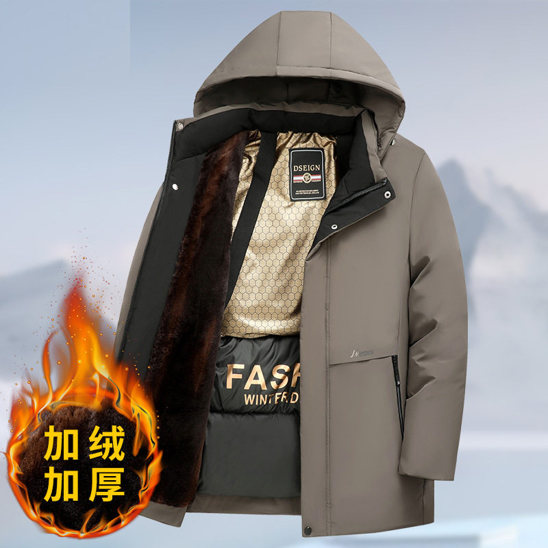 跨境外贸秋冬季加绒派克服爸爸棉衣加绒加厚中老年男士外套棉袄