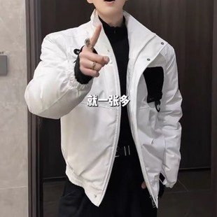 设计款飞行员棉服男立领撞色复古骑兵美式休闲加厚保暖棉衣外套潮