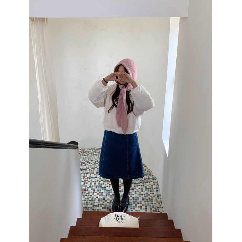 定制款~氛围感拉法帽子围巾一体