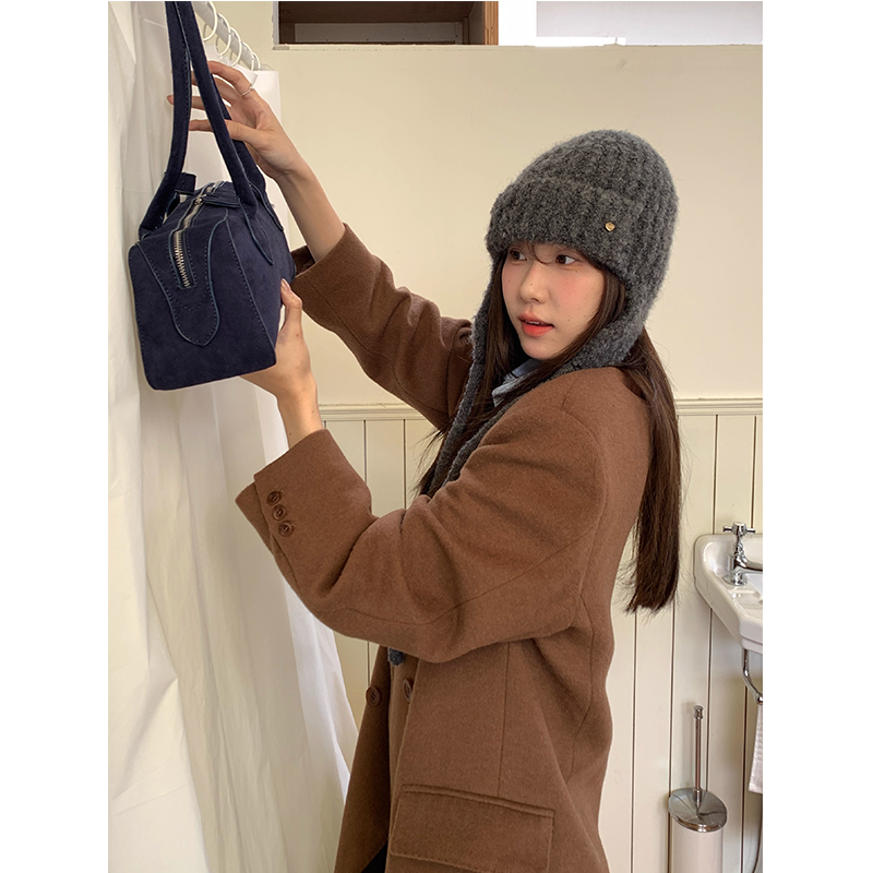 出口韩国~灰色巴拉克拉法帽女冬季保暖冷帽针织毛线护耳飞行帽子,服饰配件/皮带/帽子/围巾,帽子,淘宝优惠券,粉丝福利购,淘宝优惠卷