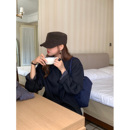 芝士商店 冬复古马术报童帽百搭平顶帽子 麂皮绒鸭舌帽女2025新款