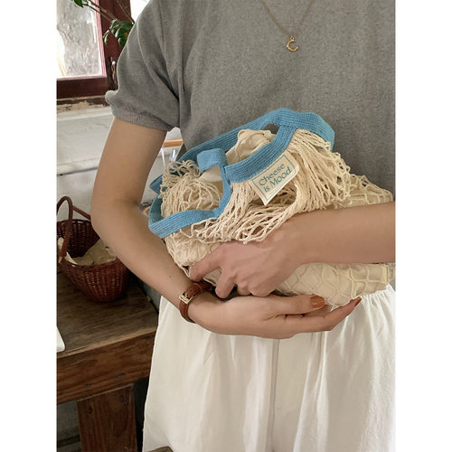 定制款镂空编织包女单肩网兜包包