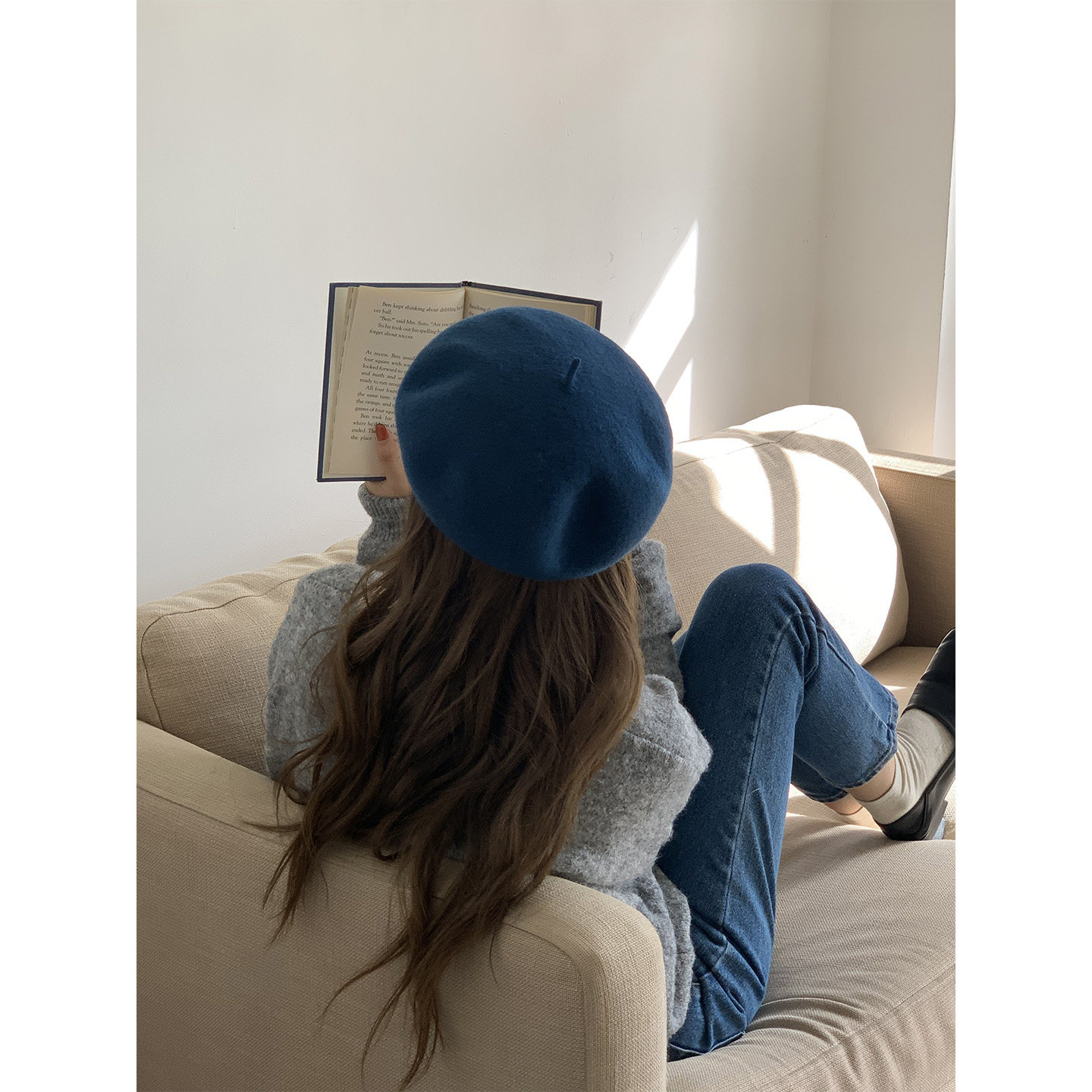 芝士商店~澳洲纯羊毛蓝色贝雷帽女冬季八角帽百搭显脸小画家帽子,服饰配件/皮带/帽子/围巾,帽子,淘宝优惠券,粉丝福利购,淘宝优惠卷