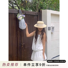 定制款~平顶大帽檐草帽女2025新款夏季遮阳礼帽海边度假拍照帽子