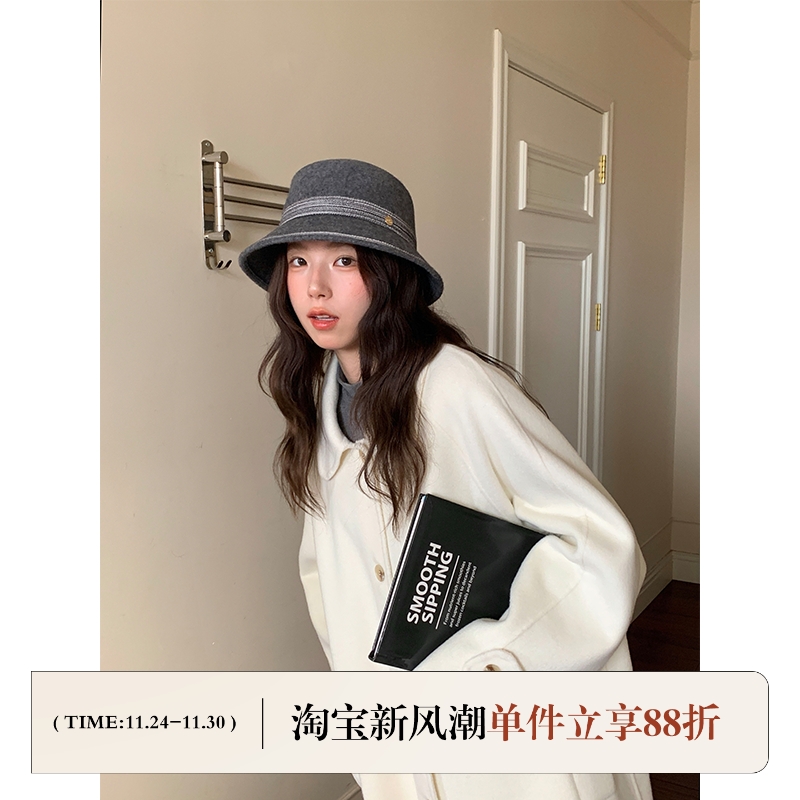 定制款~100美利奴羊毛气质礼帽女