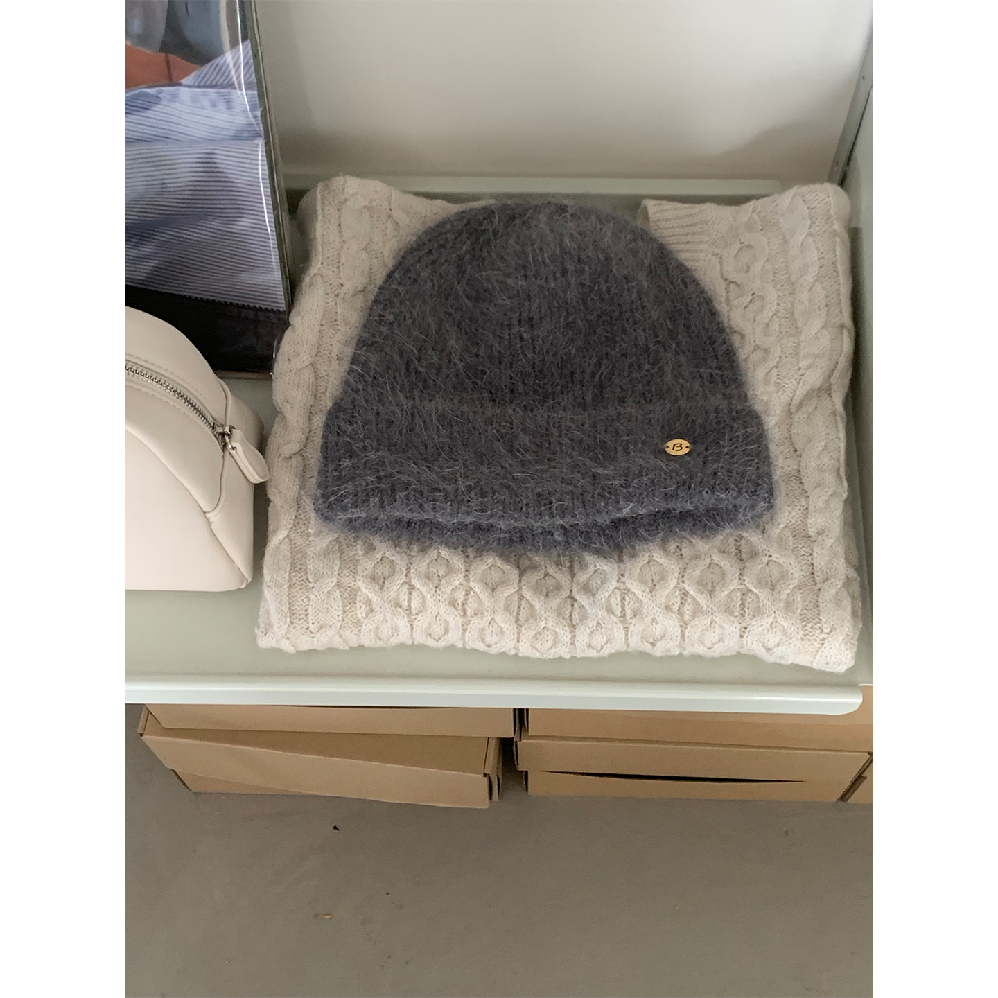 芝士商店~吸晴安格拉兔毛毛线帽