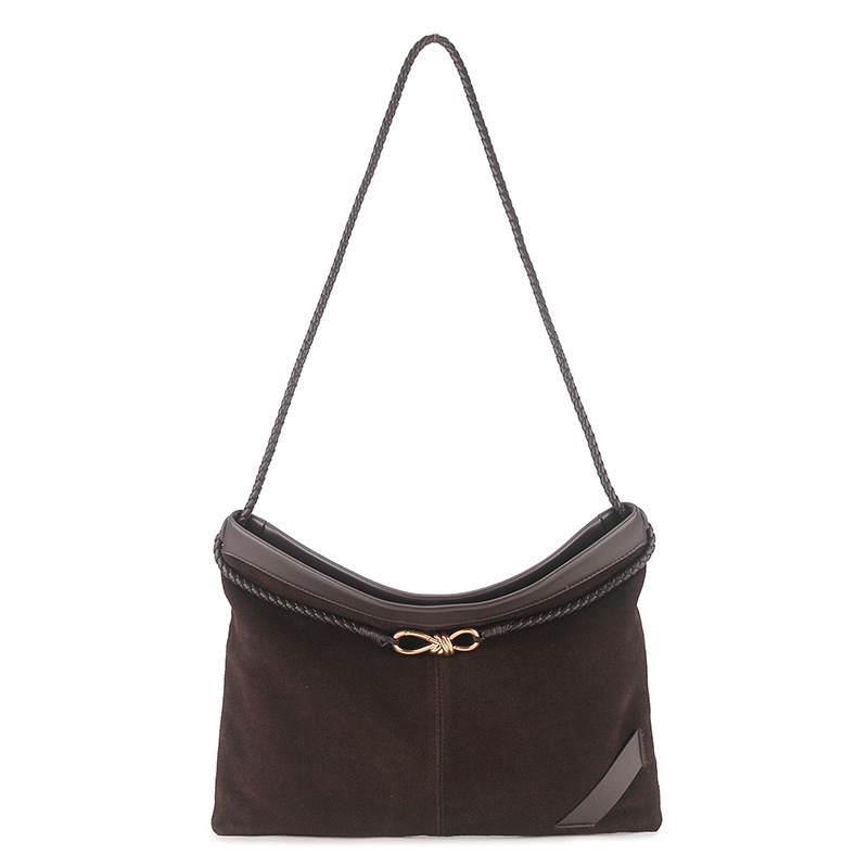 2025秋冬新款B家蝴蝶结扣简约大容量包女款皮质感洋气通勤斜挎包