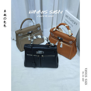 2024手提包托特包包女斜挎包2023新款 凯莉包真皮女包lakis小挎包