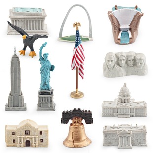 仿真美国建筑模型美国首都自由女神像白宫自由钟摆件儿童认知玩具