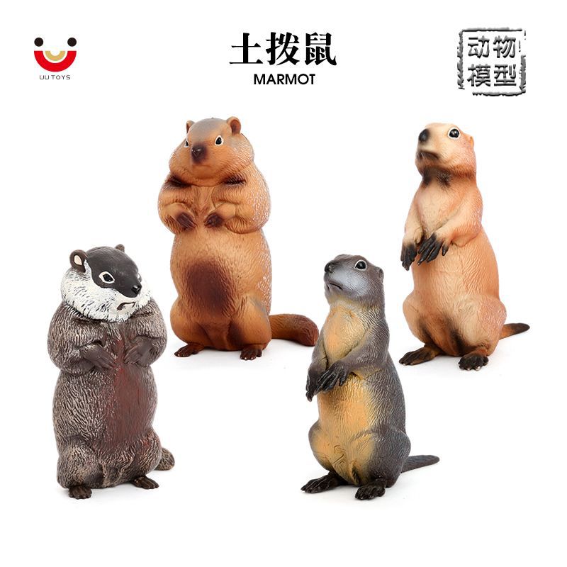 仿真土拨鼠模型  旱獭雪猪实心塑胶野生动物摆件儿童认知早教玩具
