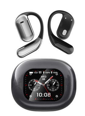 蓝牙耳机2025新款无线LDE彩屏挂耳式开放式AI翻译重低音超长续航