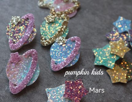 pumpkinkids 手工制作 星球发夹mars 儿童发饰