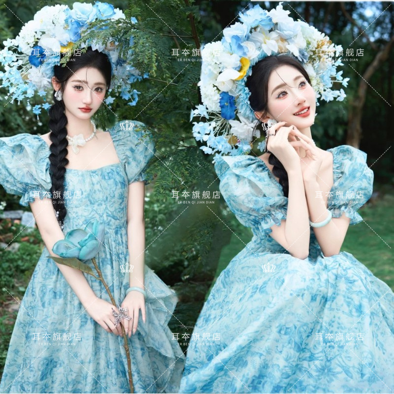 个人写真簪花服装春日复古韩系