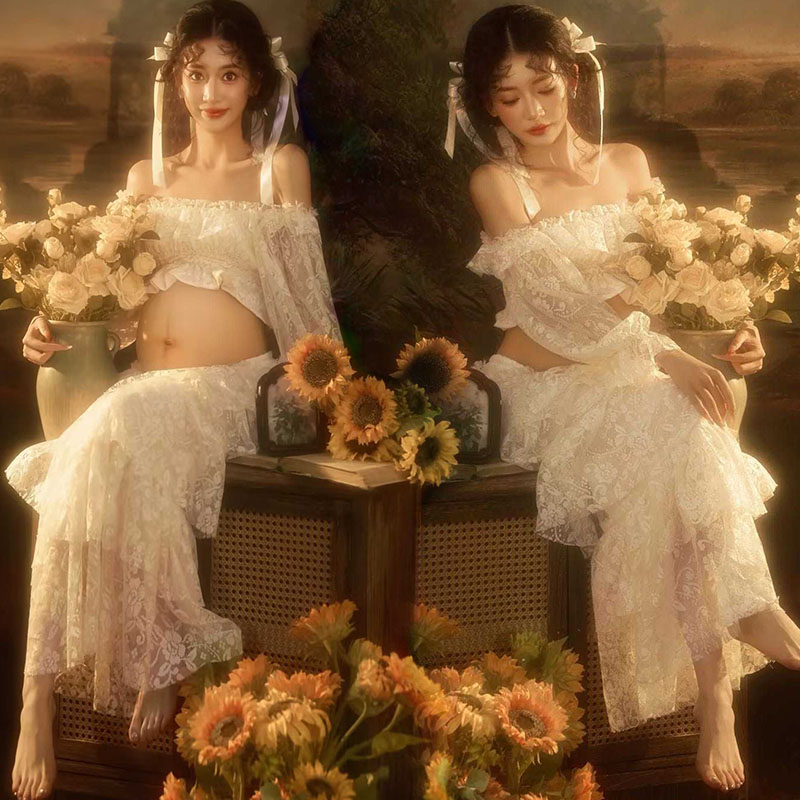 法式油画风孕妇照写真服在家拍