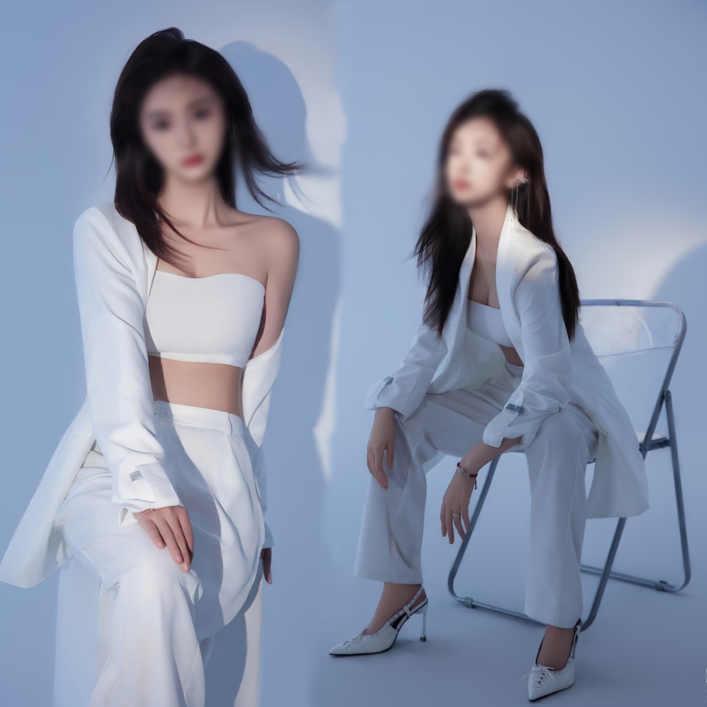影楼新款女士西装杂志风肖像照