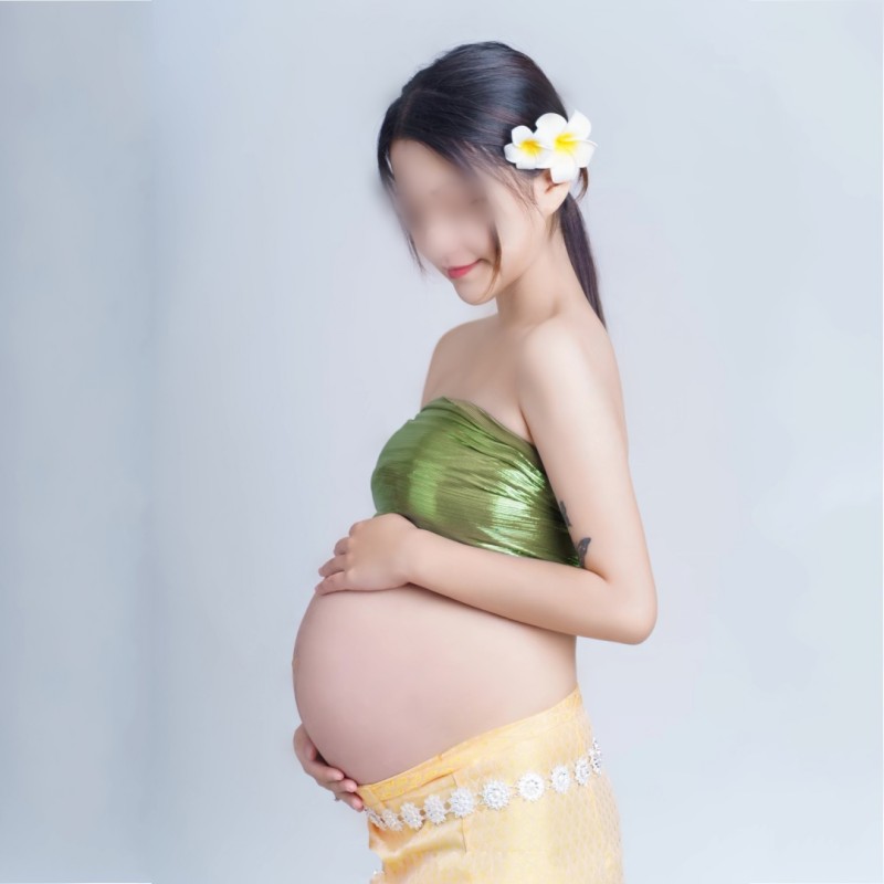 孕妇同款影楼写真摄影傣族长裙