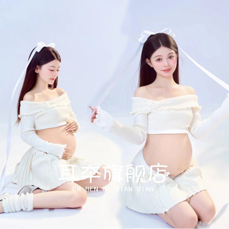 孕妇照写真服装法式甜美