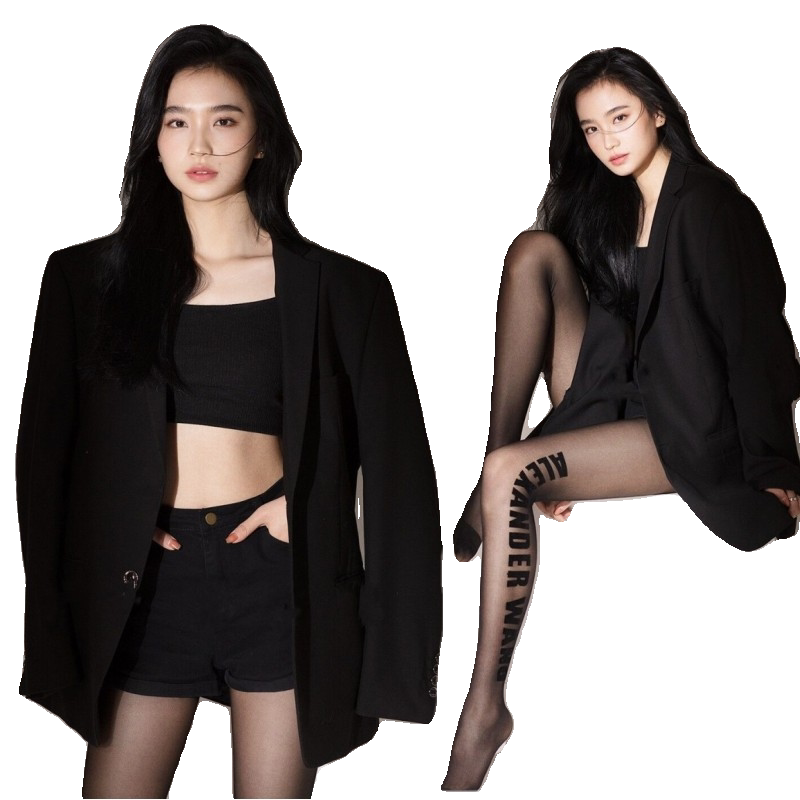 写真服装女形象照黑色西服