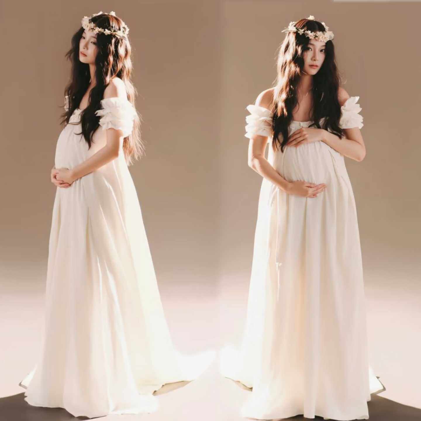 影楼新款孕妇拍照服装欲风连衣裙孕妈咪大肚照室内写真摄影在家拍