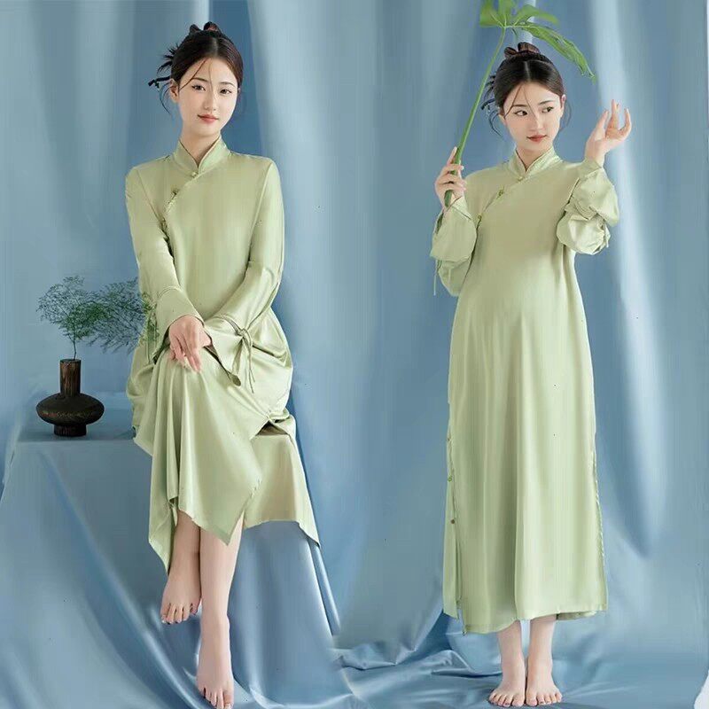 影楼孕妇拍照服装新中式复古旗袍古风孕期妈咪旗袍艺术照摄影礼服