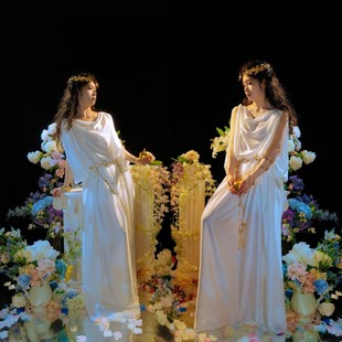 2025影楼新款复古氛围感希腊油画风连衣裙个人女神写真私房摄影服