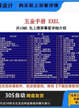 机械设计表表格五金手册辅助