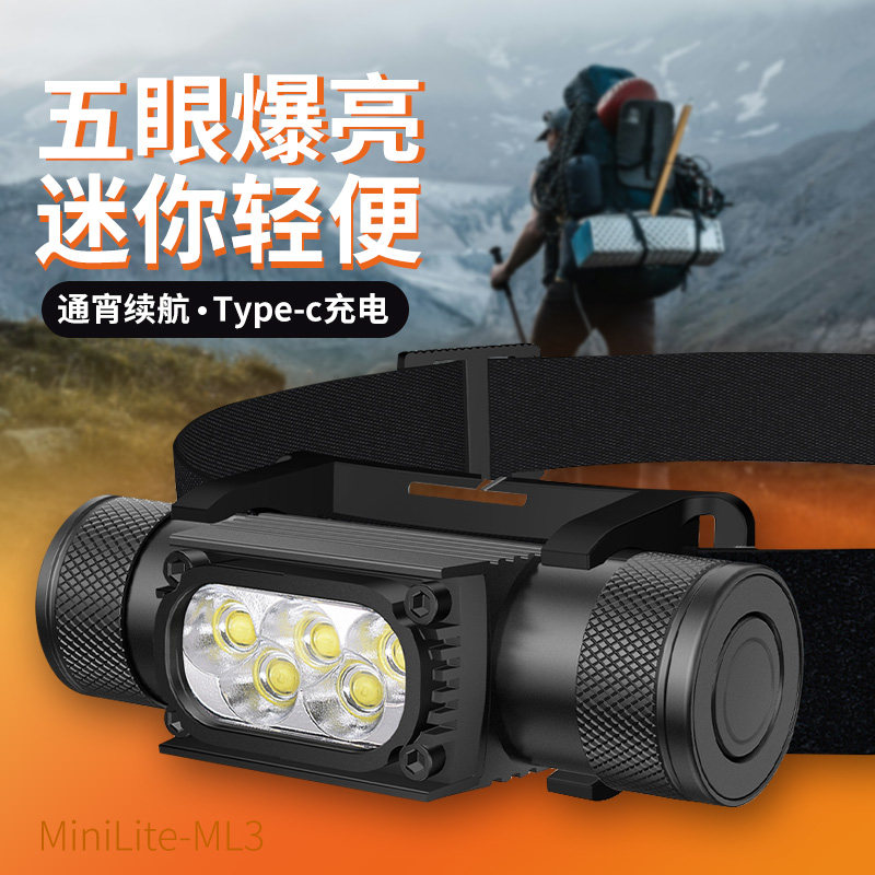 头灯强光充电超亮头戴式照明电筒户外轻便全铝超长续航锂电矿灯,户外/登山/野营/旅行用品,头灯,淘宝优惠券,粉丝福利购,淘宝优惠卷