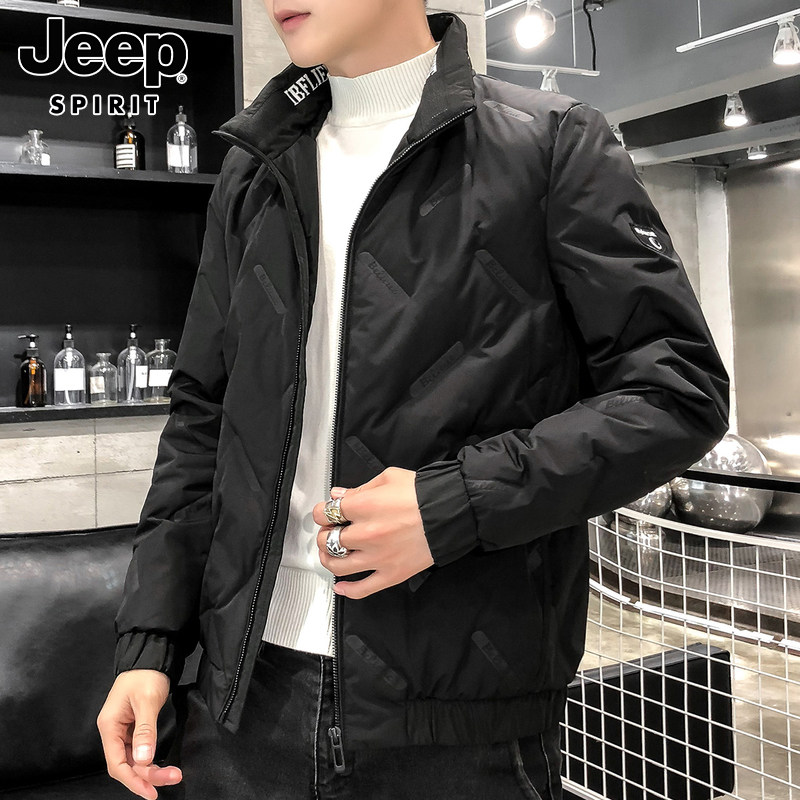 JEEP JEEP DOWN JACKET MENS WINTER THICKENED WARM WINDPROOF OUTER WEAR DOWN JACKET STAND COLLAR COLD-JACKET MEN