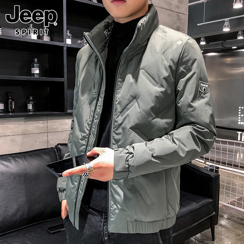 JEEP JEEP DOWN JACKET MENS WINTER STAND COLLAR TOP 2024 NEW TRENDY THERMAL JACKET MENS WINTER CLOTHES