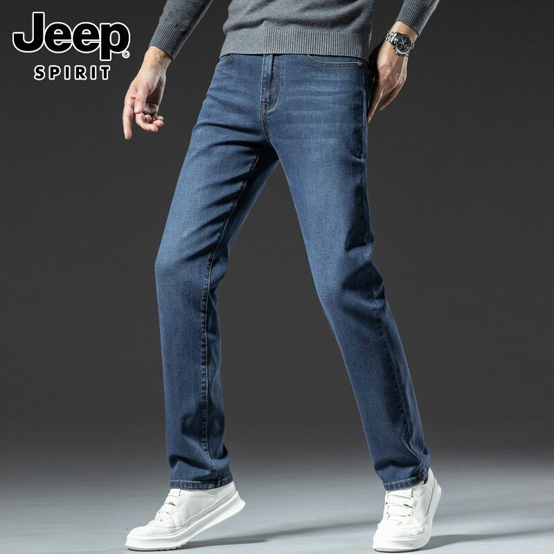 JEEP SPIRIT JEANS MENS SPRING 2025 LOOSE STRAIGHT LEG PANTS CASUAL AND VERSATILE LONG PANTS MENS
