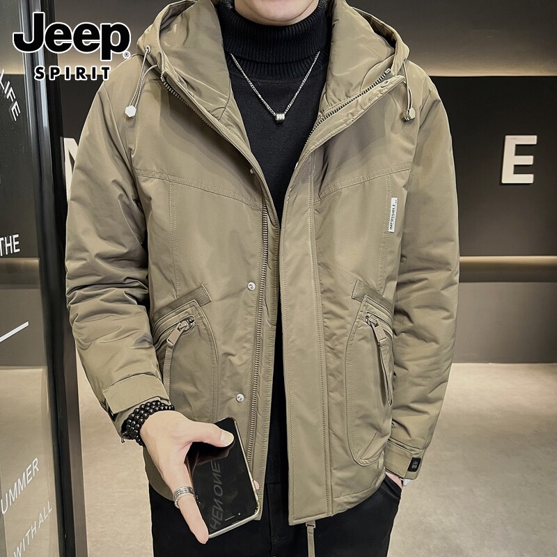 JEEP COTTON JACKET MENS WINTER THICKENED WARM CARGO JACKET JACKET NEW YOUTH FASHION BRAND DOWN JACKET MENS WEAR