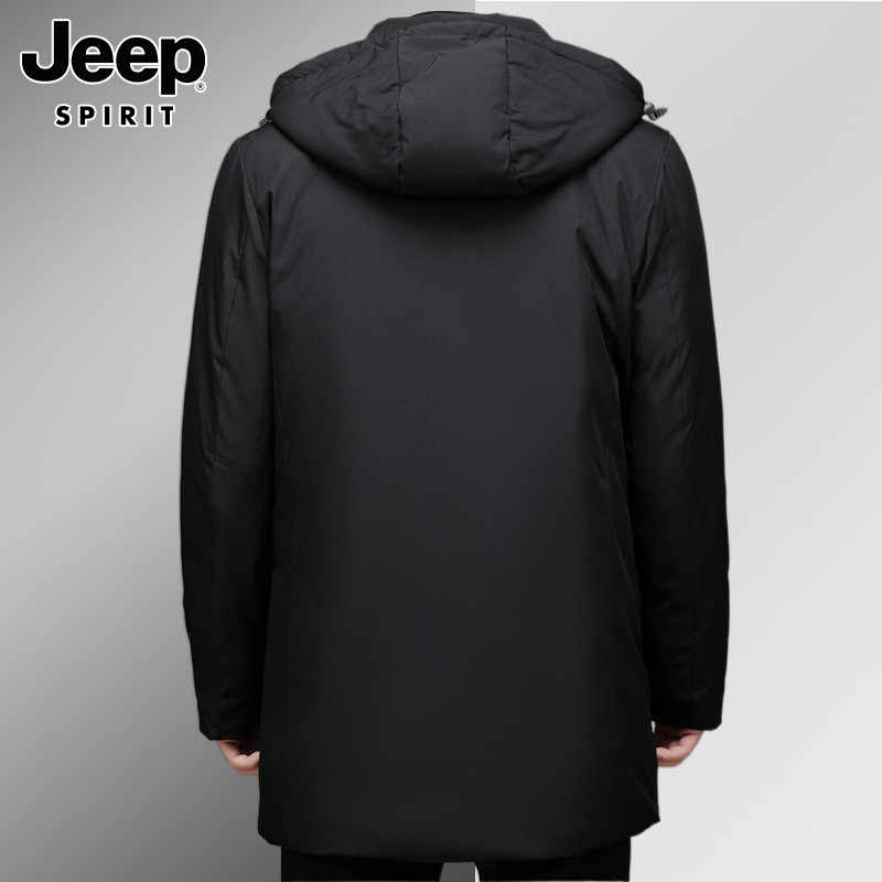 JEEP WINTER PADDED MENS MID-LENGTH BUSINESS WARM COLD COAT JACKET TREND HOODED DOWN PADDED JACKET MEN