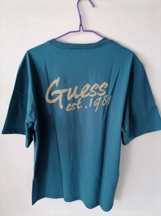 凉感纯棉美式 guess短袖 宽松印花圆领休闲夏季 2025新款 速干T恤 男士