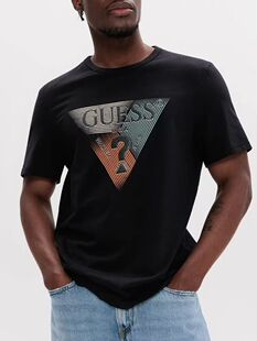 男女同款撞色设计经典倒三角短袖T恤