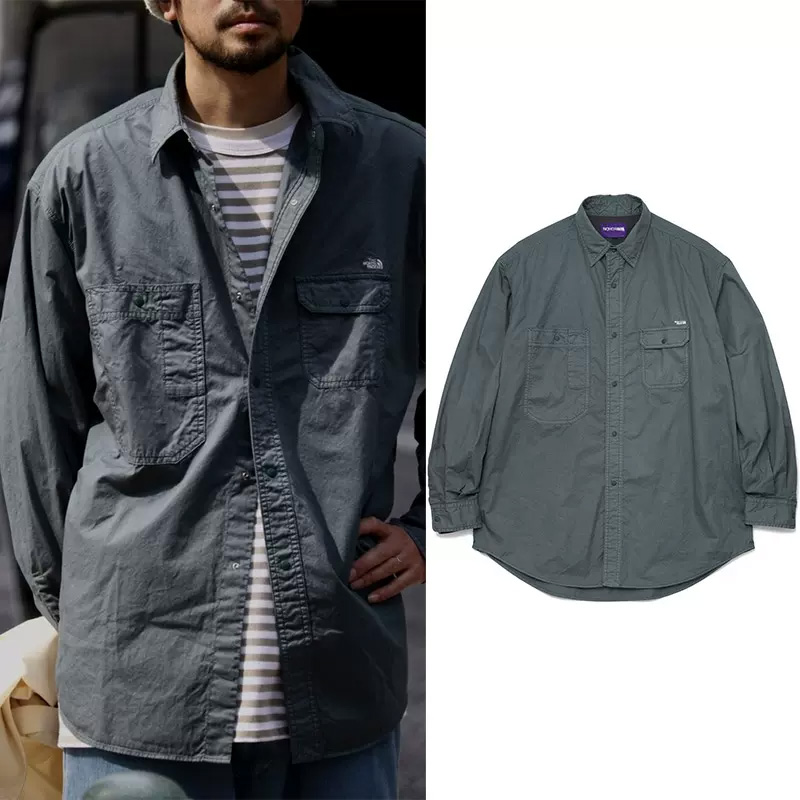 紫标 Lightweight Twill Big Work Shirt 休闲轻薄工装衬衫 23SS