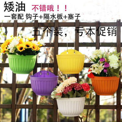 五个装绿萝专用花盆吊篮盆半圆形壁挂花盆树脂花盆塑料花盆大号