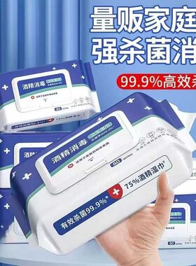 杀菌带盖大包装加厚酒精消毒湿巾