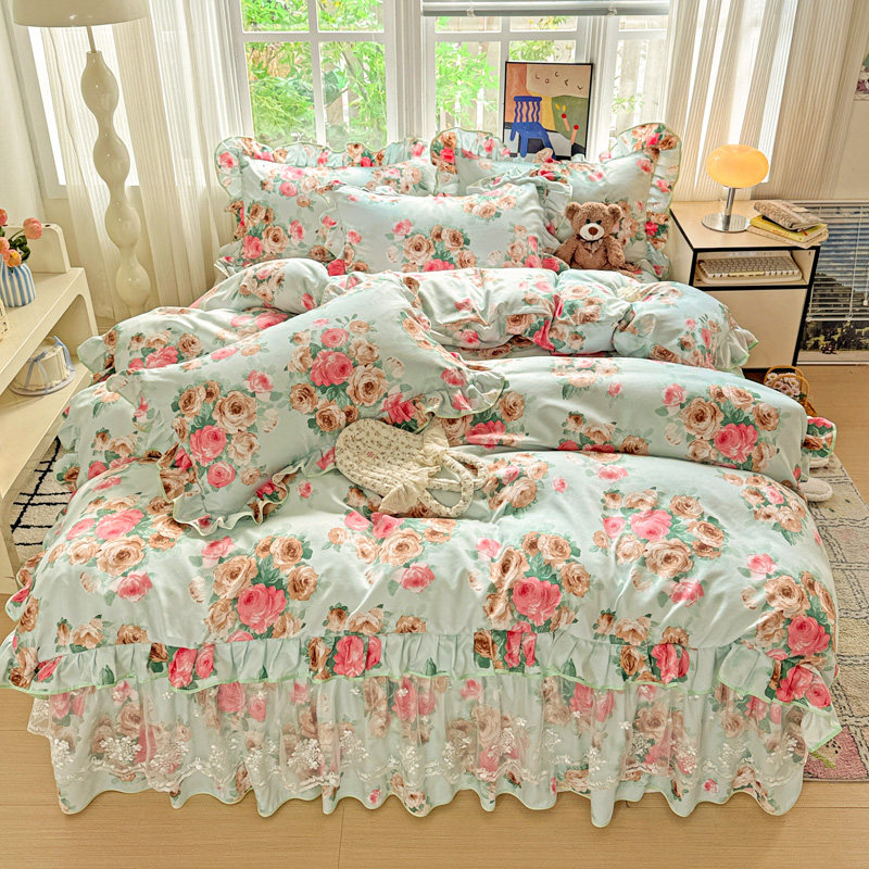 2026新款加厚水洗斜纹磨毛床单床裙枕头三件套柔软舒适四季通用,床上用品,床单,淘宝优惠券,粉丝福利购,淘宝优惠卷