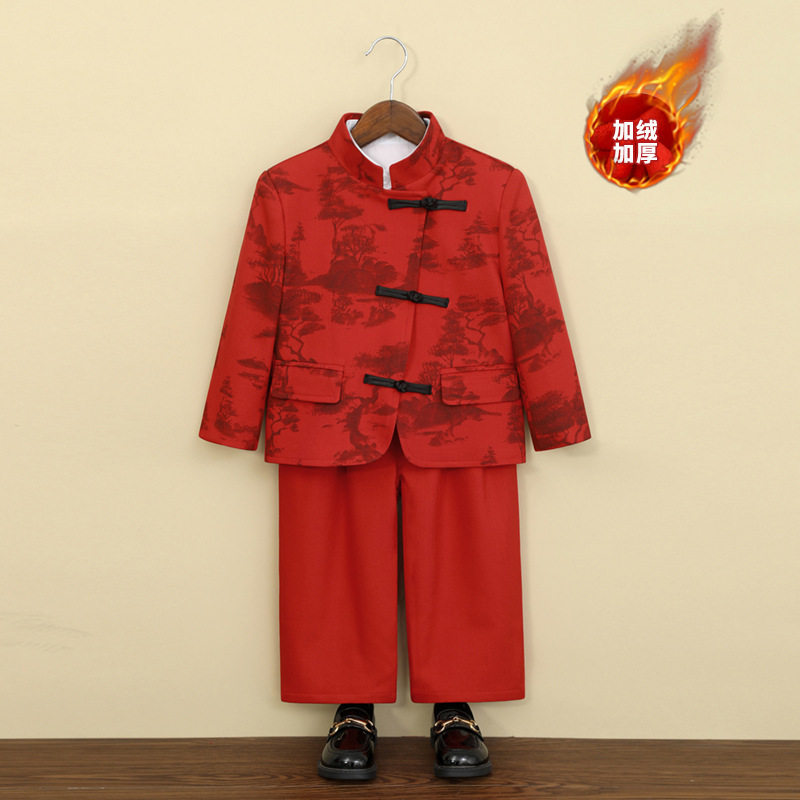 男童新中式唐装冬加绒加厚汉服国风红色拜年服儿童演出服周岁礼服,童装/婴儿装/亲子装,儿童礼服,淘宝优惠券,粉丝福利购,淘宝优惠卷