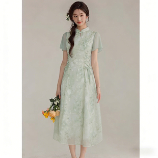 2026新款 国风禅意裙子D5027 改良旗袍连衣裙夏季 有里布新中式