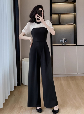 赫本风连体裤夏季2025新款气质名媛时尚连身衣裤高腰阔腿裤D1064A